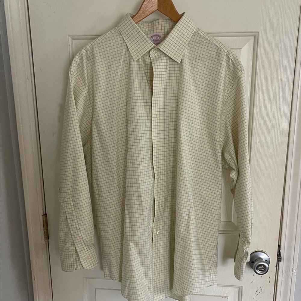 Brooks Brothers Light Yellow Plaid Shirt